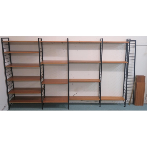 120 - FIVE BAYS OF STAPLES LADDERAX WALL SHELVING