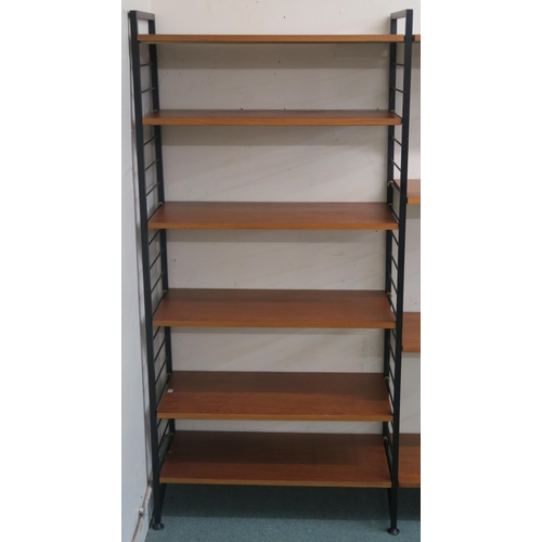 120 - FIVE BAYS OF STAPLES LADDERAX WALL SHELVING