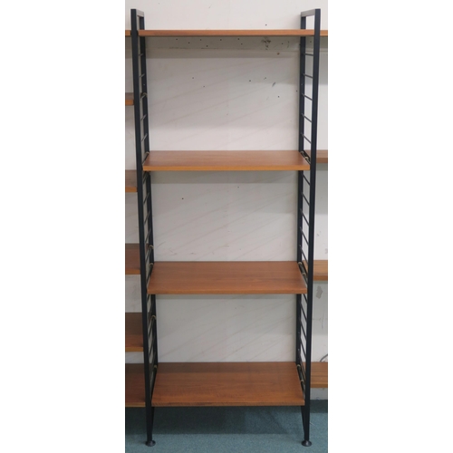 120 - FIVE BAYS OF STAPLES LADDERAX WALL SHELVING