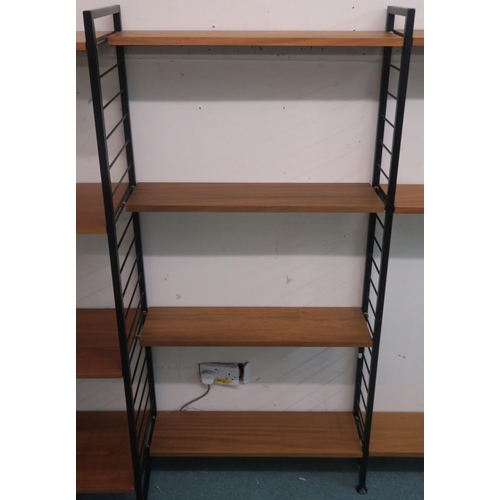 120 - FIVE BAYS OF STAPLES LADDERAX WALL SHELVING