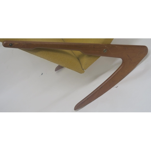 125 - A MOGENS KOLD  DENMARK 1960S TEAK FRAMED BOOMERANG CHAIR