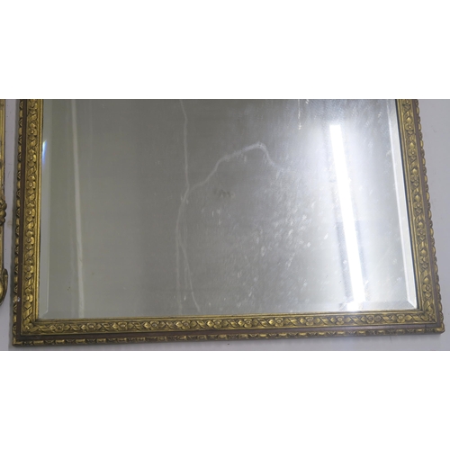 63 - A 19th CENTURY GILT FRAMED WALL MIRROR 120CM X 52CM