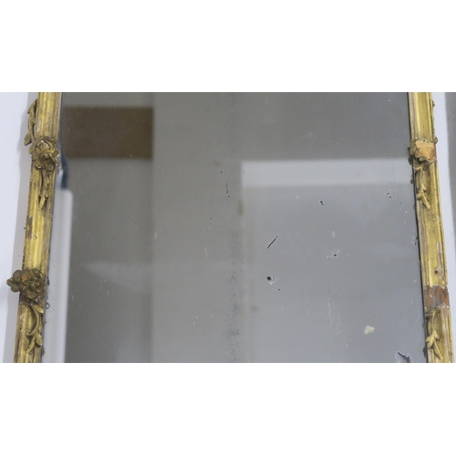 63 - A 19th CENTURY GILT FRAMED WALL MIRROR 120CM X 52CM