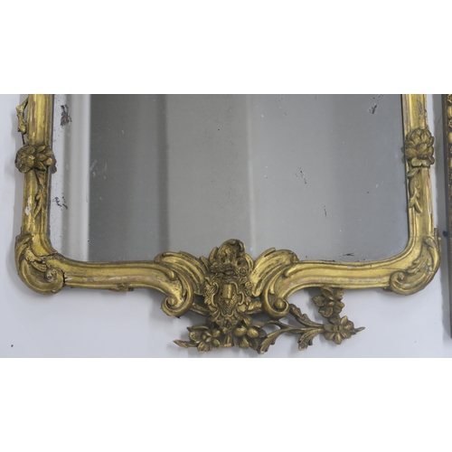 63 - A 19th CENTURY GILT FRAMED WALL MIRROR 120CM X 52CM