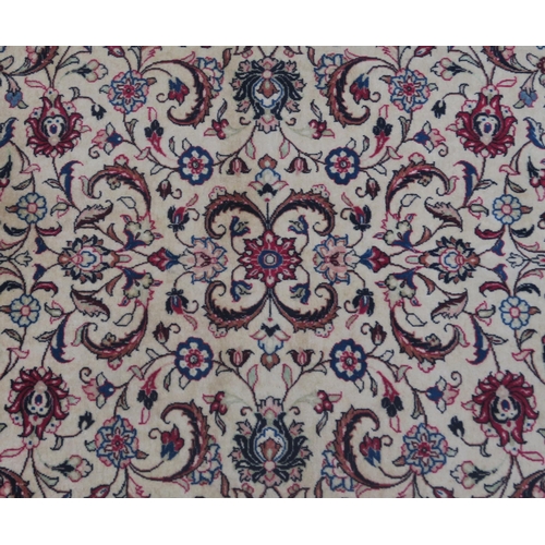 98 - A CREAM GROUND FINE KESHAN RUG