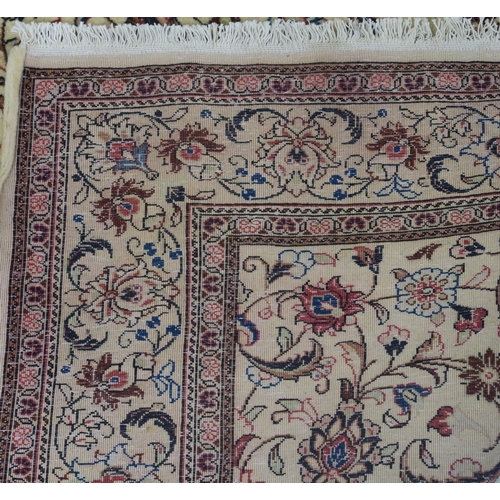 98 - A CREAM GROUND FINE KESHAN RUG