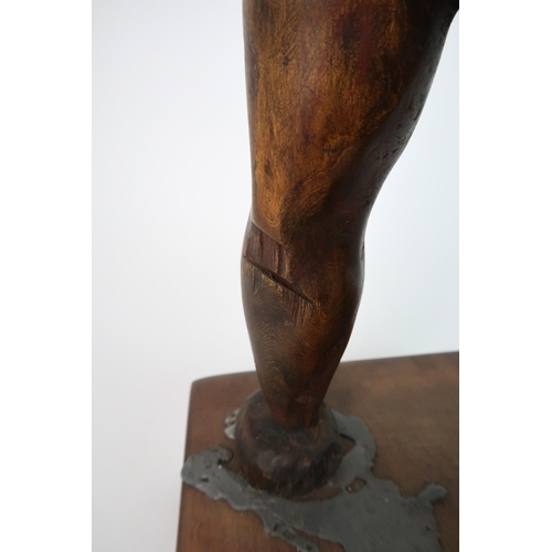 166 - A SOUTH SEA ISLAND STYLE CARVED HARDWOOD FIGURE