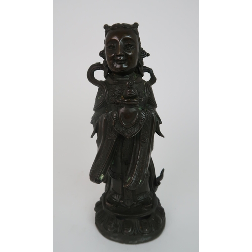 168 - A CHINESE BRONZE FIGURE OF GUANYIN
