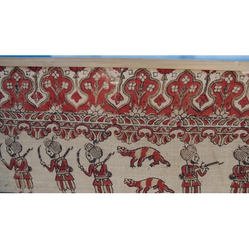 199 - AN INDIAN LINEN PRINTED PANEL