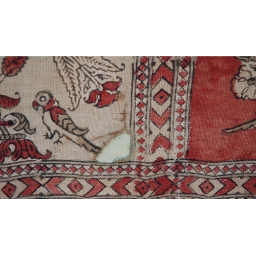 199 - AN INDIAN LINEN PRINTED PANEL