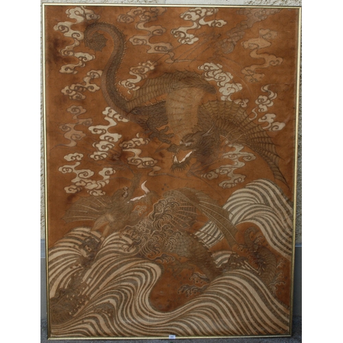 200 - A CHINESE EMBROIDERED PANEL