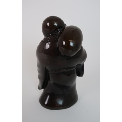 202 - A JAPANESE BRONZE MODEL OF HOTEI