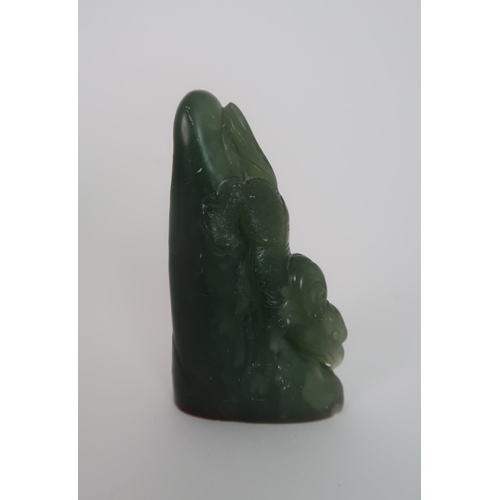 203 - A CHINESE JADEITE SEAL CARVING