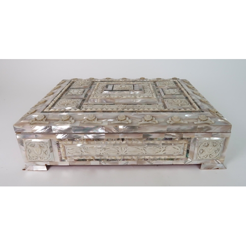 204 - AN ANGLO INDIAN MOTHER OF PEARL JEWEL BOX