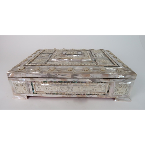 204 - AN ANGLO INDIAN MOTHER OF PEARL JEWEL BOX