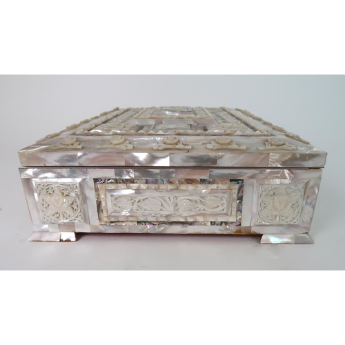 204 - AN ANGLO INDIAN MOTHER OF PEARL JEWEL BOX