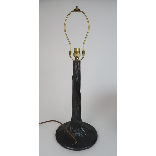 241 - A LEADED AND STAINED GLASS TABLE LAMP