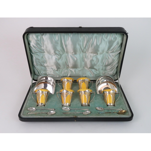 243 - A ROYAL DOULTON SILVER MOUNTED COFFEE SET