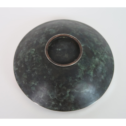 246 - A CONTINENTAL BRONZE AND WHITE METAL DISH