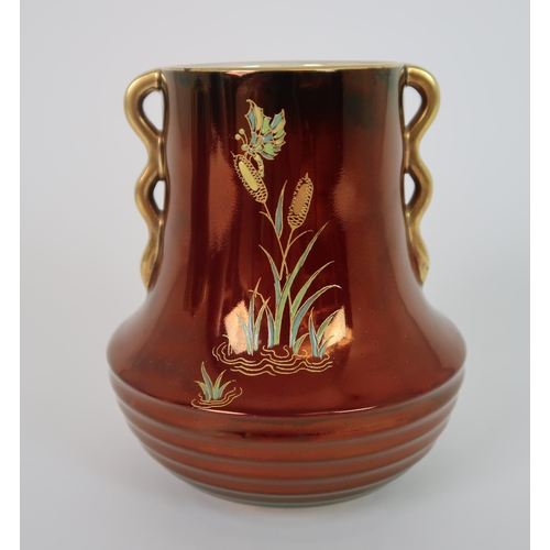 248 - AN ART DECO CROWN DEVON FIELDING'S ORIENT PATTERN POT AND COVER