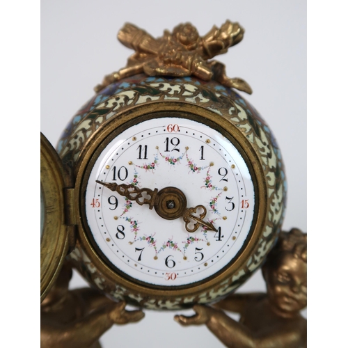 249 - A FRENCH CHAMPLEVE ENAMEL TIMEPIECE