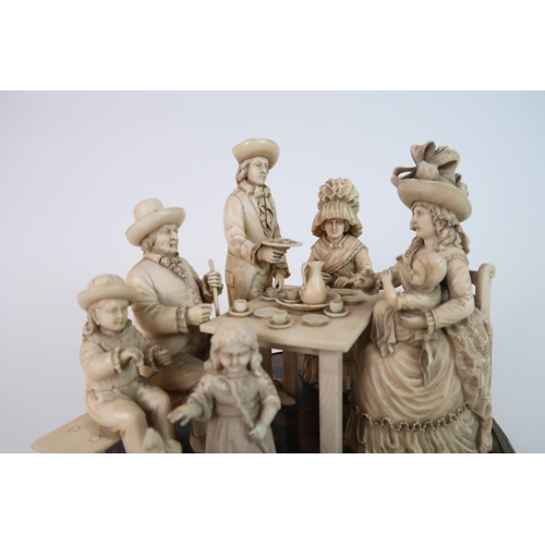 254 - A 19th CENTURY CONTINENTAL IVORY FAMILY GROUP