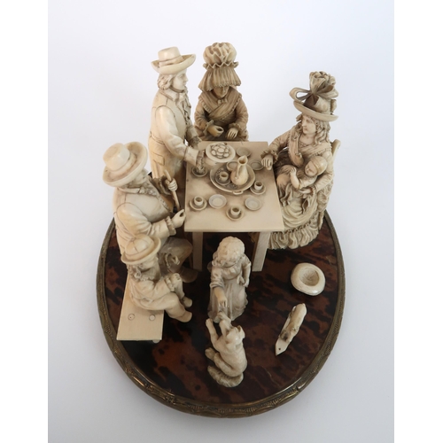 254 - A 19th CENTURY CONTINENTAL IVORY FAMILY GROUP