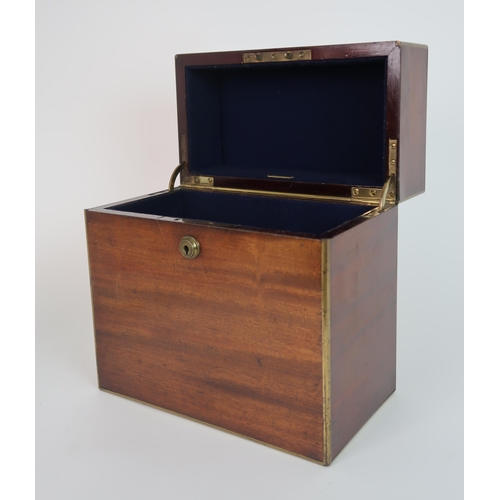 260 - A MAPPIN AND WEBB MAHOGANY AND BRASS DECANTER BOX