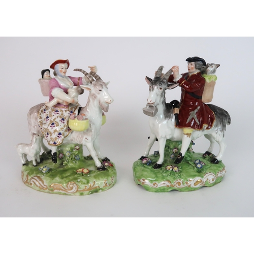 269 - A PAIR OF CONTINENTAL DERBY STYLE FIGURE OF THE WELCH (WELSH) TAILOR AND WIFE