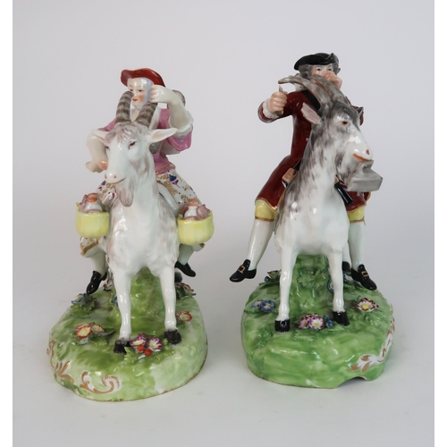 269 - A PAIR OF CONTINENTAL DERBY STYLE FIGURE OF THE WELCH (WELSH) TAILOR AND WIFE