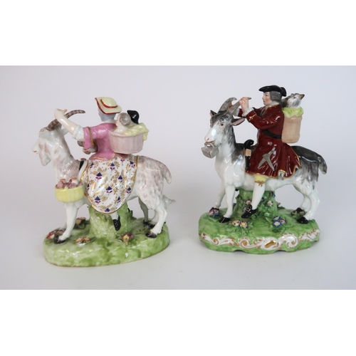 269 - A PAIR OF CONTINENTAL DERBY STYLE FIGURE OF THE WELCH (WELSH) TAILOR AND WIFE