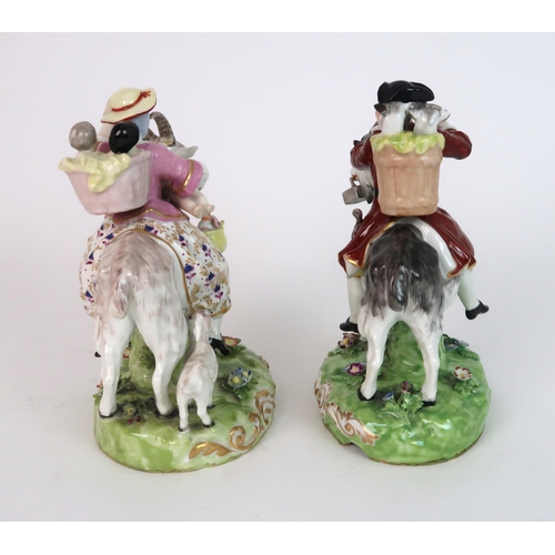 269 - A PAIR OF CONTINENTAL DERBY STYLE FIGURE OF THE WELCH (WELSH) TAILOR AND WIFE