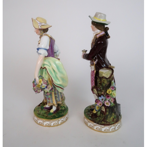 270 - A PAIR OF CONTINENTAL FIGURES OF A MAN AND WOMAN