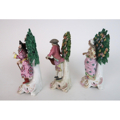 275 - THREE 19TH CENTURY SAMSON PORCELAIN CHELSEA DERBY FIGURES