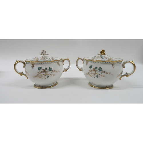 293 - A ROYAL CROWN DERBY NORMANDIE PATTERN TEA AND DINNER SERVICE