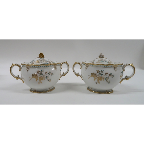 293 - A ROYAL CROWN DERBY NORMANDIE PATTERN TEA AND DINNER SERVICE