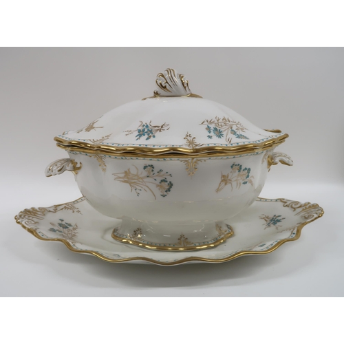 293 - A ROYAL CROWN DERBY NORMANDIE PATTERN TEA AND DINNER SERVICE