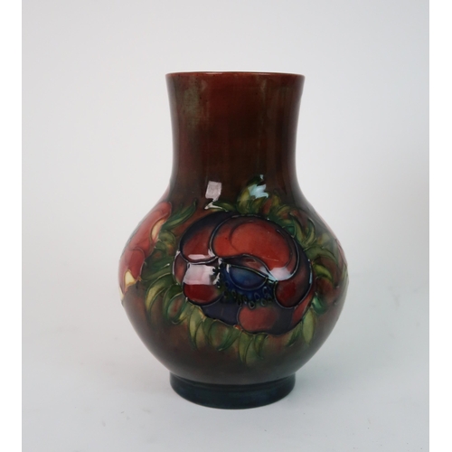 309 - A MOORCROFT FLAMBE ANEMONE PATTERN VASE