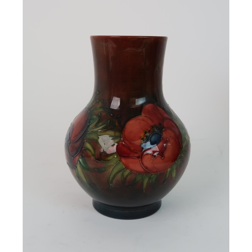 309 - A MOORCROFT FLAMBE ANEMONE PATTERN VASE