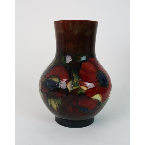 309 - A MOORCROFT FLAMBE ANEMONE PATTERN VASE