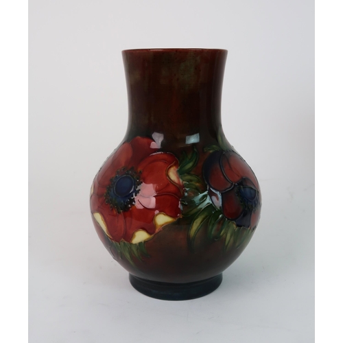 309 - A MOORCROFT FLAMBE ANEMONE PATTERN VASE