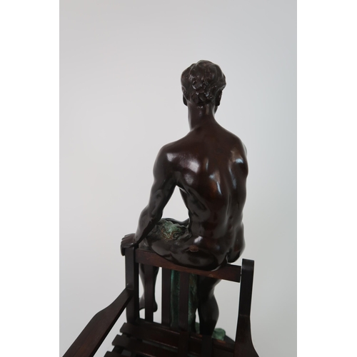 322 - RONALD CAMERON (1930-2013) - BRONZE MALE NUDE