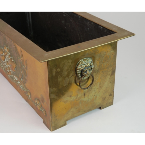 335 - A BRASS ARTS AND CRAFTS PLANTER