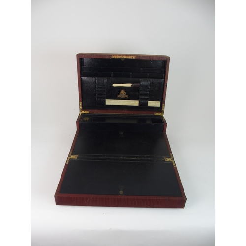 376 - A TOULMIN & GALE LEATHER BOUND DESPATCH & WRITING CASE  CIRCA 1880