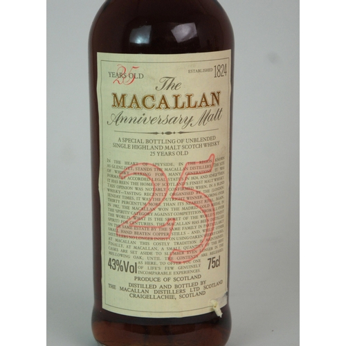 406A - A BOTTLE OF MACALLAN 25 YEAR OLD ANNIVERSARY WHISKY