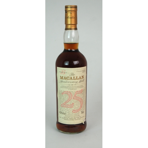 406A - A BOTTLE OF MACALLAN 25 YEAR OLD ANNIVERSARY WHISKY