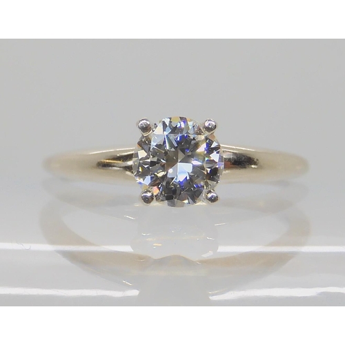 530 - A 14K WHITE GOLD DIAMOND SOLITAIRE