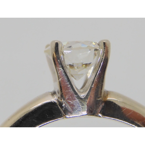 530 - A 14K WHITE GOLD DIAMOND SOLITAIRE