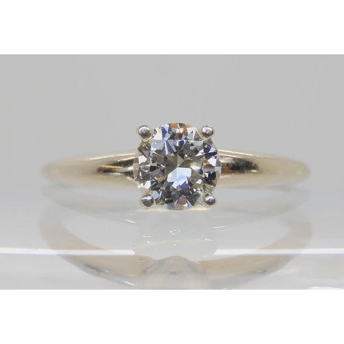 530 - A 14K WHITE GOLD DIAMOND SOLITAIRE