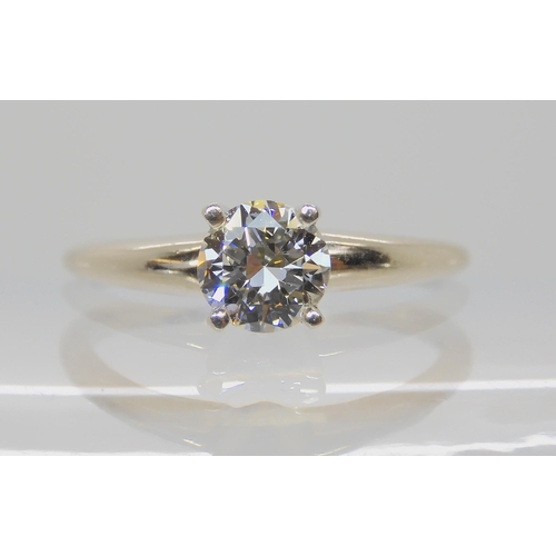 530 - A 14K WHITE GOLD DIAMOND SOLITAIRE